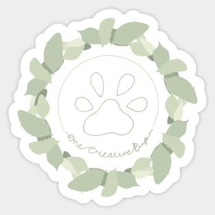 One Creative Pup Leaf Circle Sticker